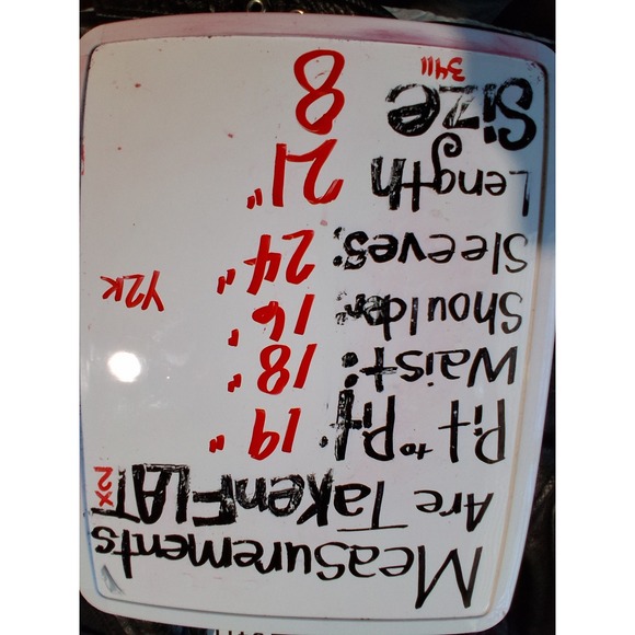 Y2k Vintage Chrome Womens size 8 Leather Moto Riding Fonzy Zip Rock Jacket Goth - Picture 9 of 16